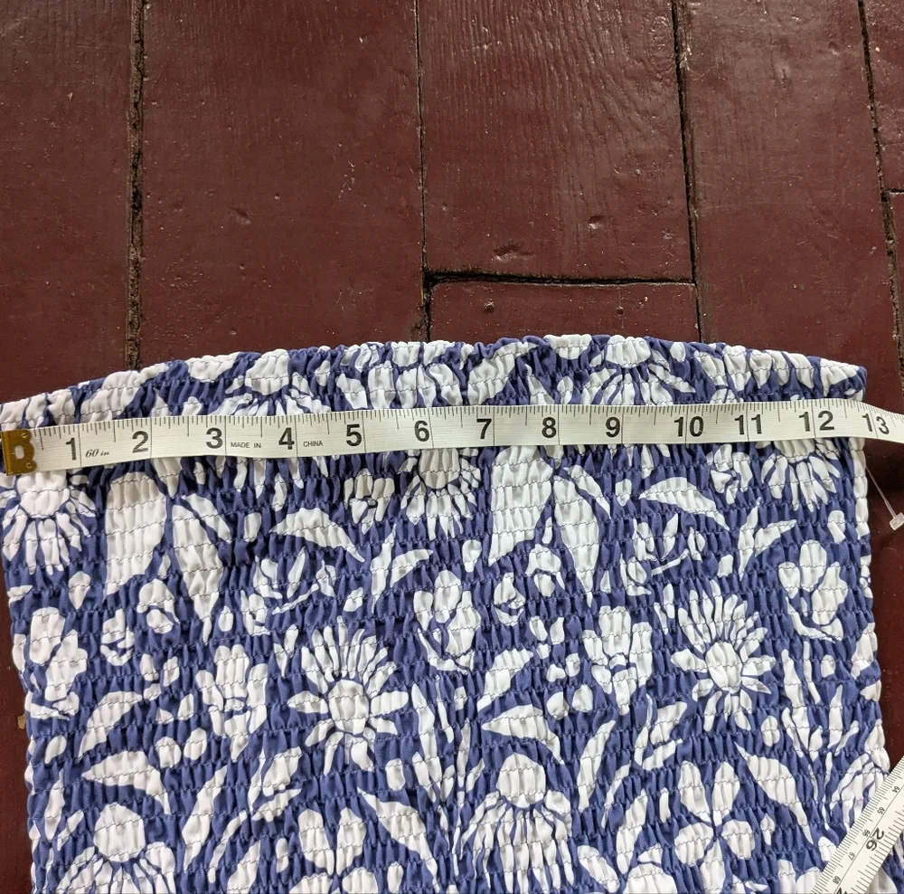 NWOT Aila Blue Costa Organic Flora Tropical Floral One-Piece Swimsuit Sz Medium
